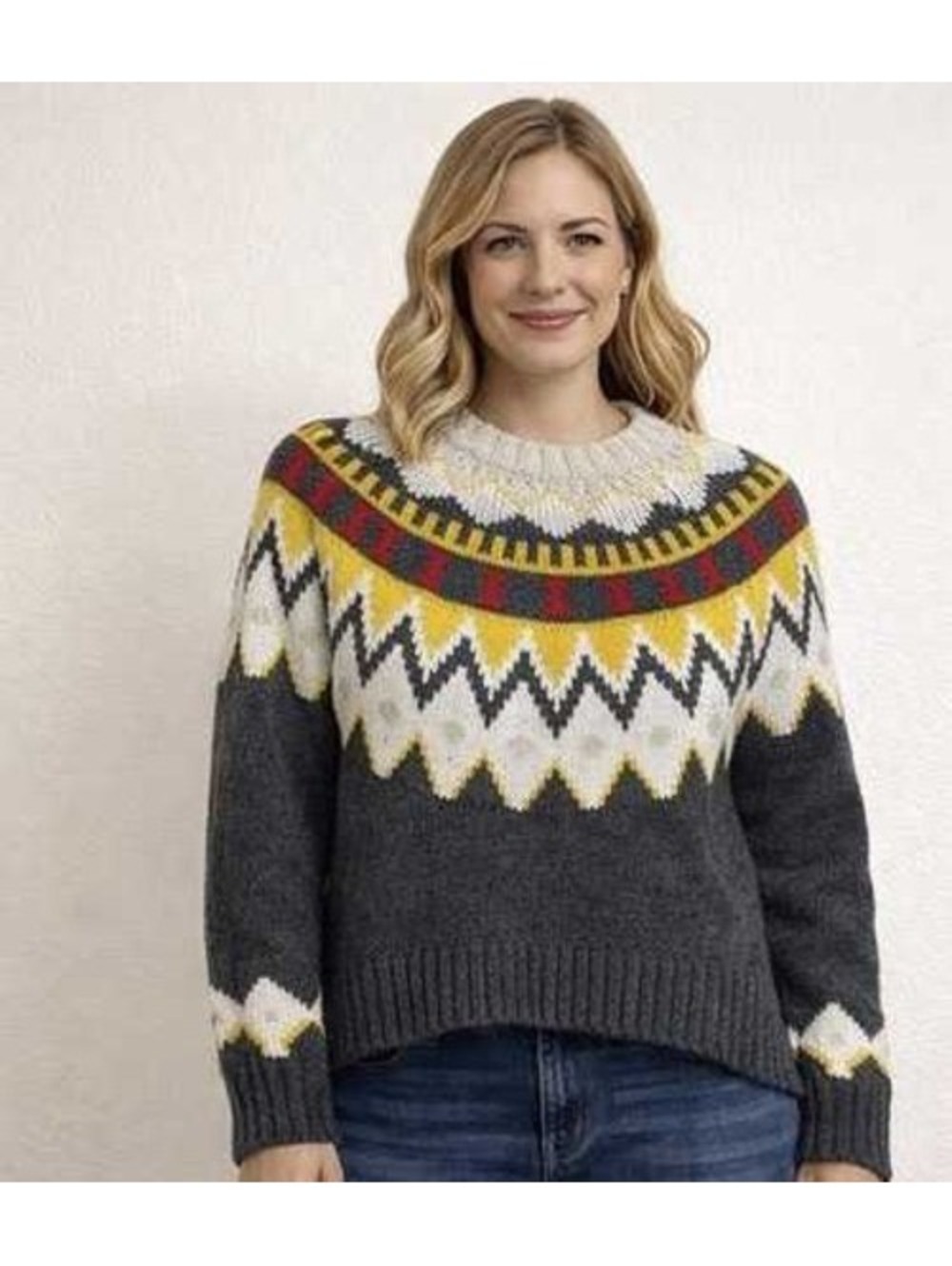 Aerie Fair Isle Oversized Sweater Sz M - Nordic Cozycore Festive Cottagecore